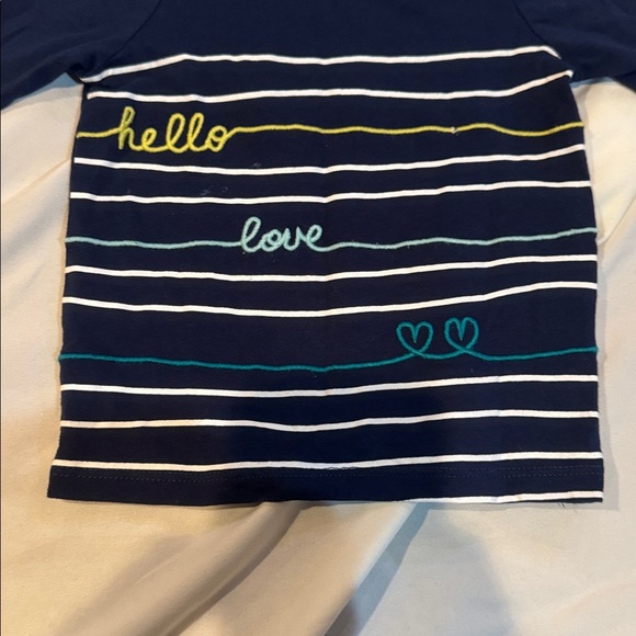 Crazy 8 Navy Long Sleeve Tee with Stripes - Picture 2 of 3